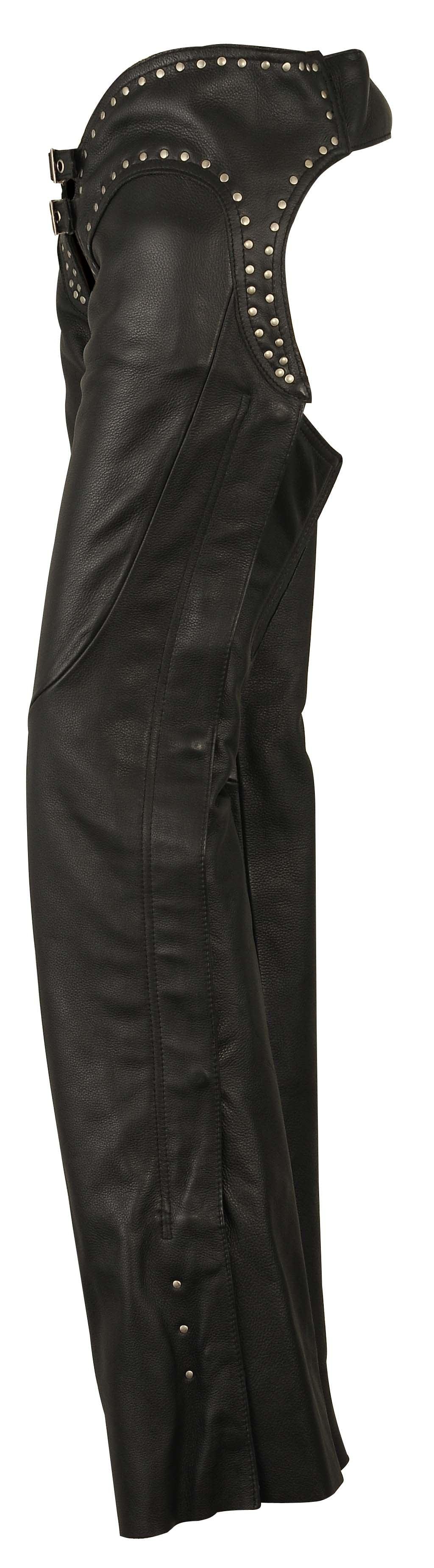 Lowrise Chaps with Studs: Features:

Soft Milled Cowhide 1