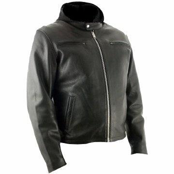 Eagle Leather Men's Street Cruiser Jacket with Hoodie - Black - Eagle Leather