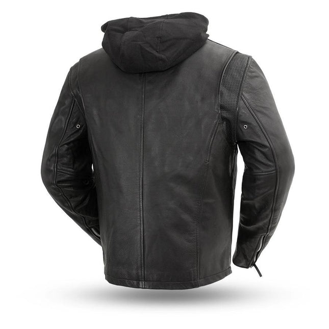 Eagle Leather Men's Street Cruiser Jacket with Hoodie - Black - Eagle Leather