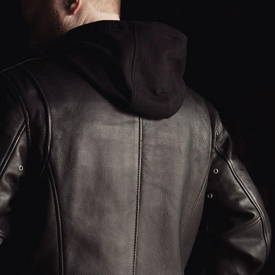 Eagle Leather Men's Street Cruiser Jacket with Hoodie - Black - Eagle Leather