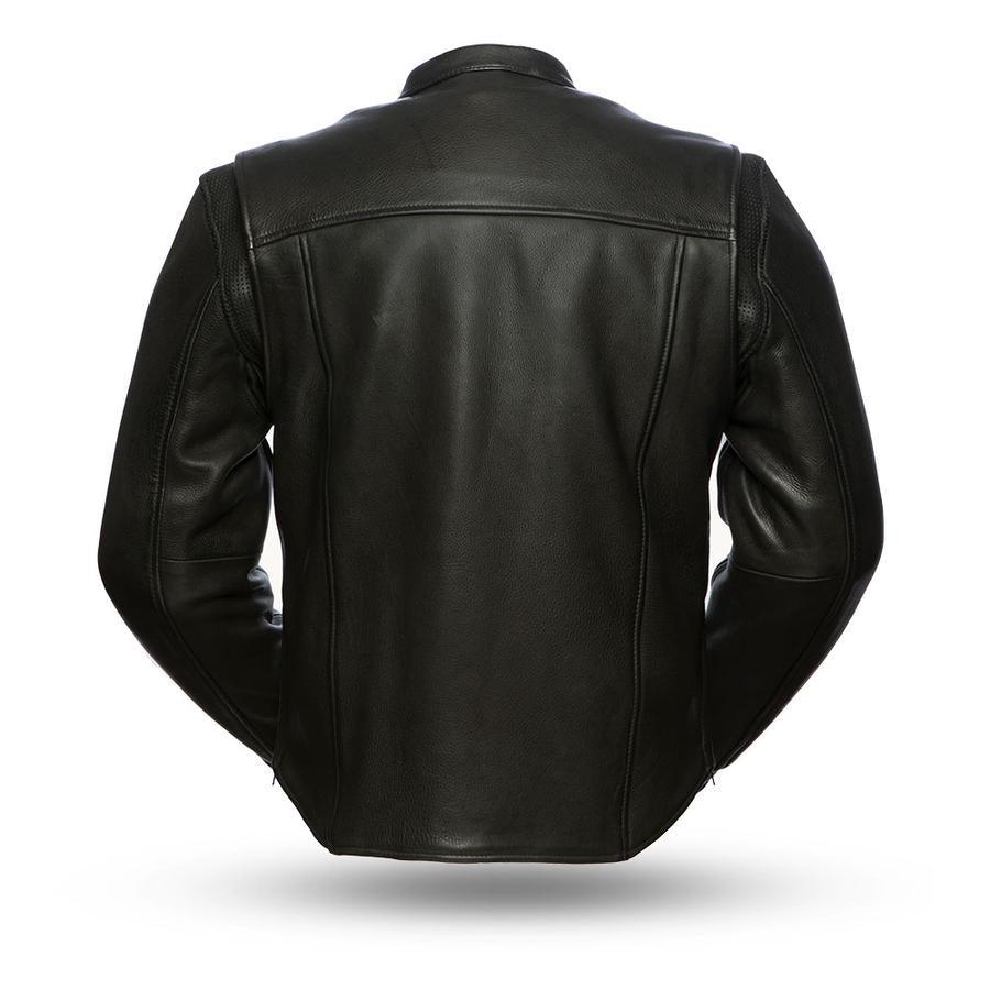 Additional view of the Eagle Leather Revolt Black Tall jacket showing two vertical chest vents