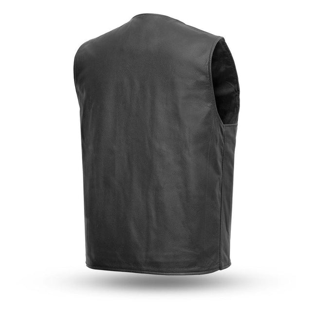 Eagle Leather Men's Badlands Zipper Vest - Black - Eagle Leather