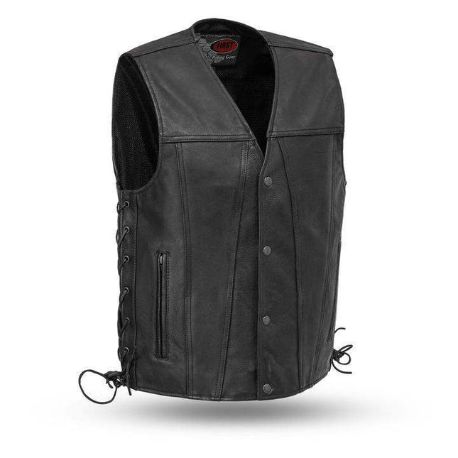 Eagle Leather Men's Gambler Leather Vest - Black - Eagle Leather