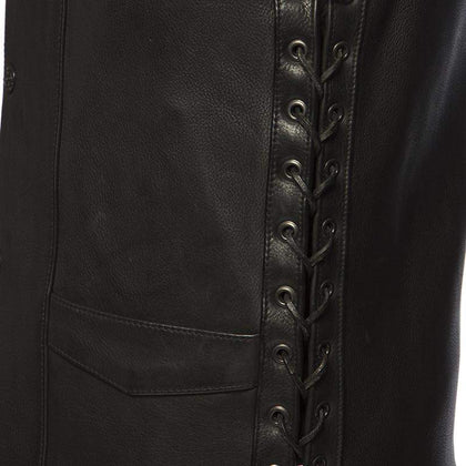 Deadwood Leather Vest: Deadwood Men's Motorcycle Western Style Leather Vest
PRODUCT OVERVIEW:
The Deadwood Leather Vest, from