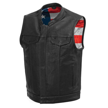 Born Free Black Stitching Vest: Embrace the spirit of the open road with the Born Free Leather Vest
