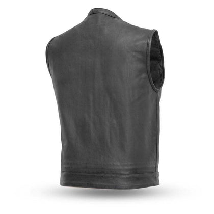 Men's Sharp Shooter Vest: Features:

Club style w/ covered snaps and cropped center zipper
Two buttoned chest pockets and two