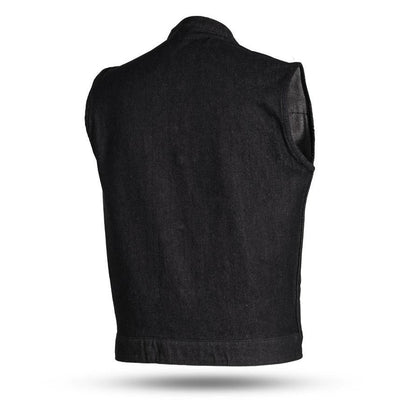 Men's Kershaw Raw Denim Vest: Experience the thrill of the open road like never before with our Kershaw Men's Motorcycle Deni