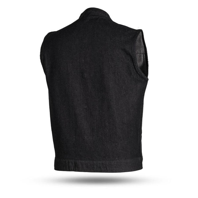 Eagle Leather Men's Hotshot Raw Denim Vest - Black - Eagle Leather