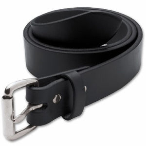 Men's Motorcycle Belt Black: Supple full-grain leather with antiqued silvertone hardware