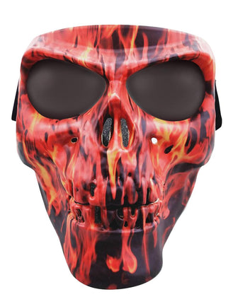 Global Vision Flame Skull Full Face Mask - Smoke Lens - Eagle Leather