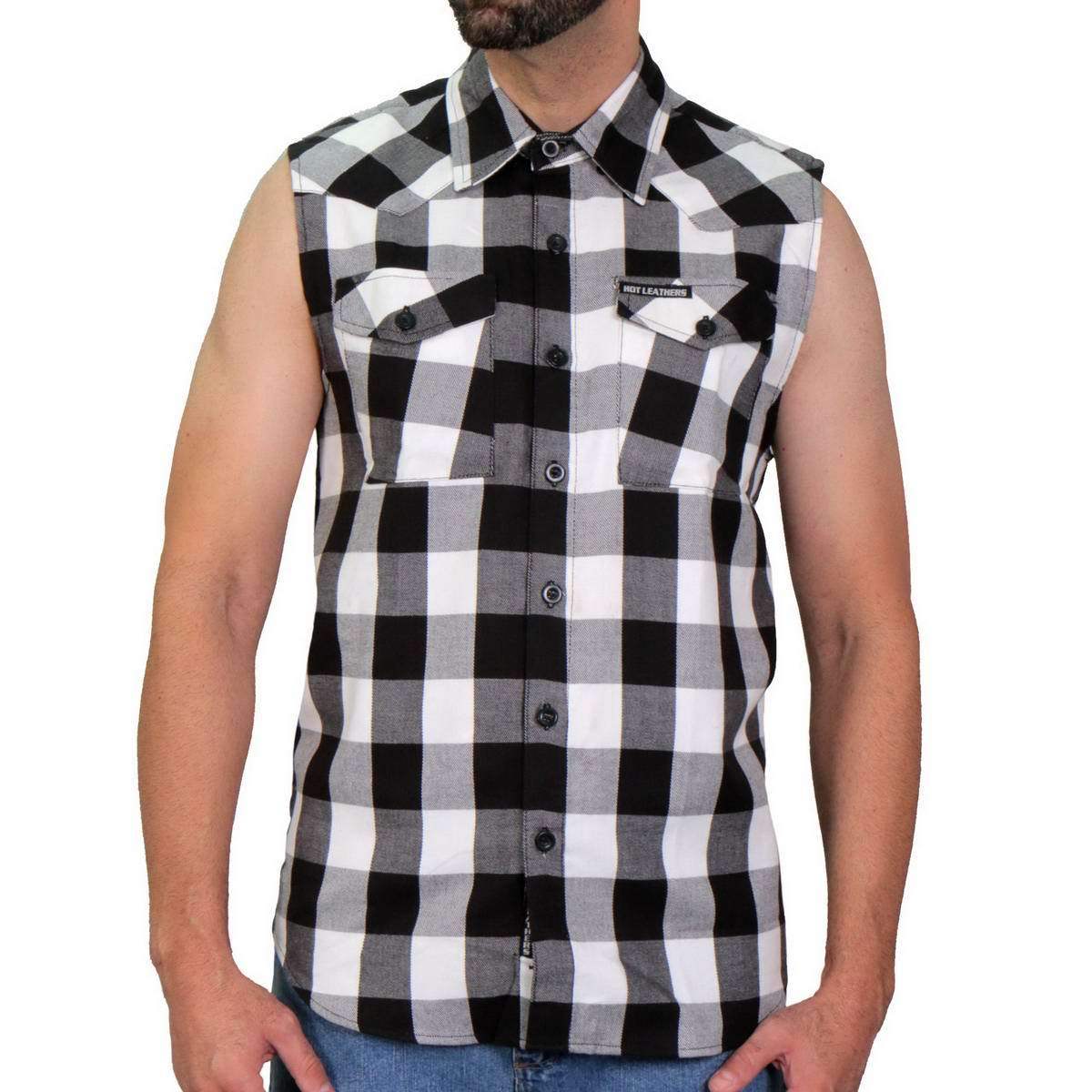 Sleeveless Flannel White/Black: Features:

Your New Favorite Sleeveless Flannel
100% Heavyweight Cotton
Button Down Front and
