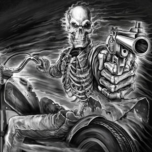 Assassin Rider T-Shirt: Description
This official t-shirt is screen printed with a skeleton assassin across the chest area