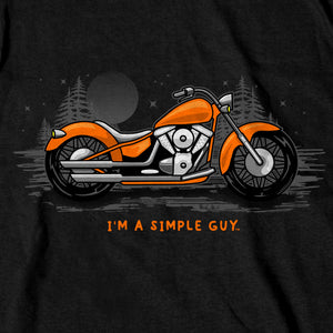 I'm a Simple Guy Shirt: Features:• 100% Cotton• Full Cut Full Length Tee• Front Print Only• Metallic Purple Ink• Proudly Prin