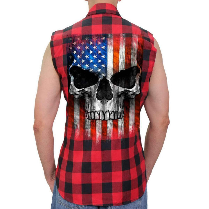 Sleeveless Flannel Red Patriot - Eagle Leather
