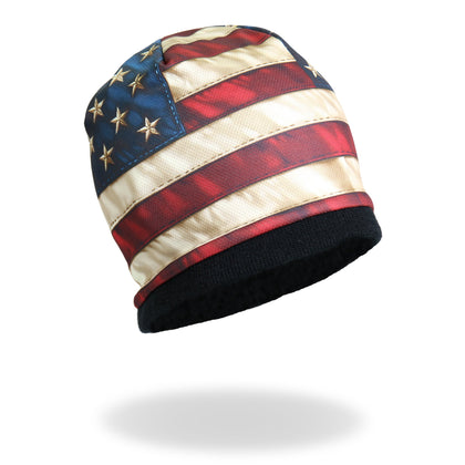 American Flag Beanie: Description

Soft cotton / polyester beanie with bright sublimated design! Snug fit to stay on while yo
