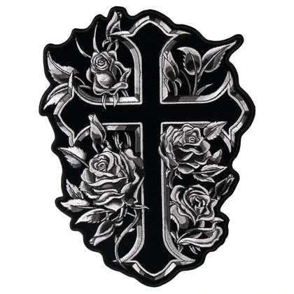 Cross and Roses: Description
The Cross and Roses Patch features a highly detailed cross and roses design and has heat sealed 
