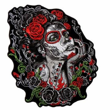 Sugar Skull Woman: Description
A beautiful original design of a Sugar Woman looking seductively at the viewer with heat seale