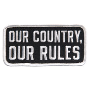 Our Country Our Rules Patch 4 Inch: Description
"It's All About The Journey" in orange and white lettering on a black backgro