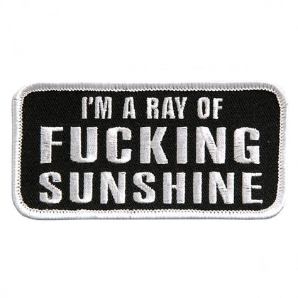 I'm a Ray of Fing Sunshine Patch 4 Inch: Description
Leathers I'm A Ray of Sunshine Embroidered 4" x 2" Patch A 4"W x 2"H emb