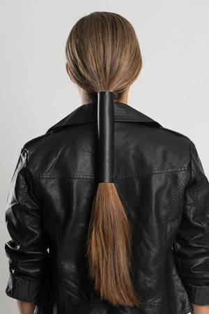 12" Solid Leather Extra Wide: Features:

Full Grain Leather Ponytail Holder
Classic Solid Color Leather
Extra Wide Available 