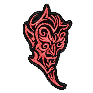 Tribal Devil: Features:

Size: 5" x 3"
Material: Polyester, Rayon
Care: Machine washable can be ironed on most fabrics
Glue o