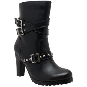 Ladies 3 Buckle Boot: 𝐌𝐎𝐓𝐎𝐑𝐂𝐘𝐂𝐋𝐄 𝐋𝐈𝐅𝐄: Advanced technologically biker boots emphasizing durability; Quality meets fashion, wh