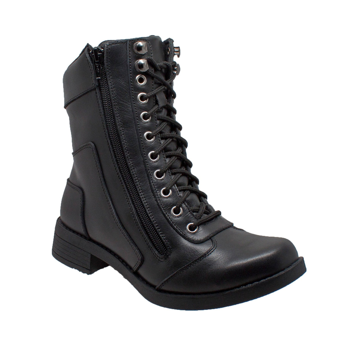 Ladies Zipper Biker Boot Black: Ladies Zipper Biker Boot Black