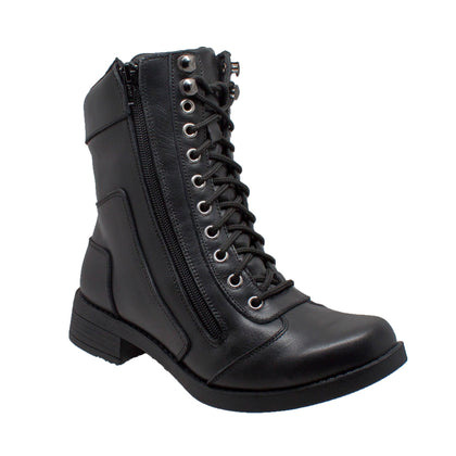 Ladies Zipper Biker Boot Black: Ladies Zipper Biker Boot Black