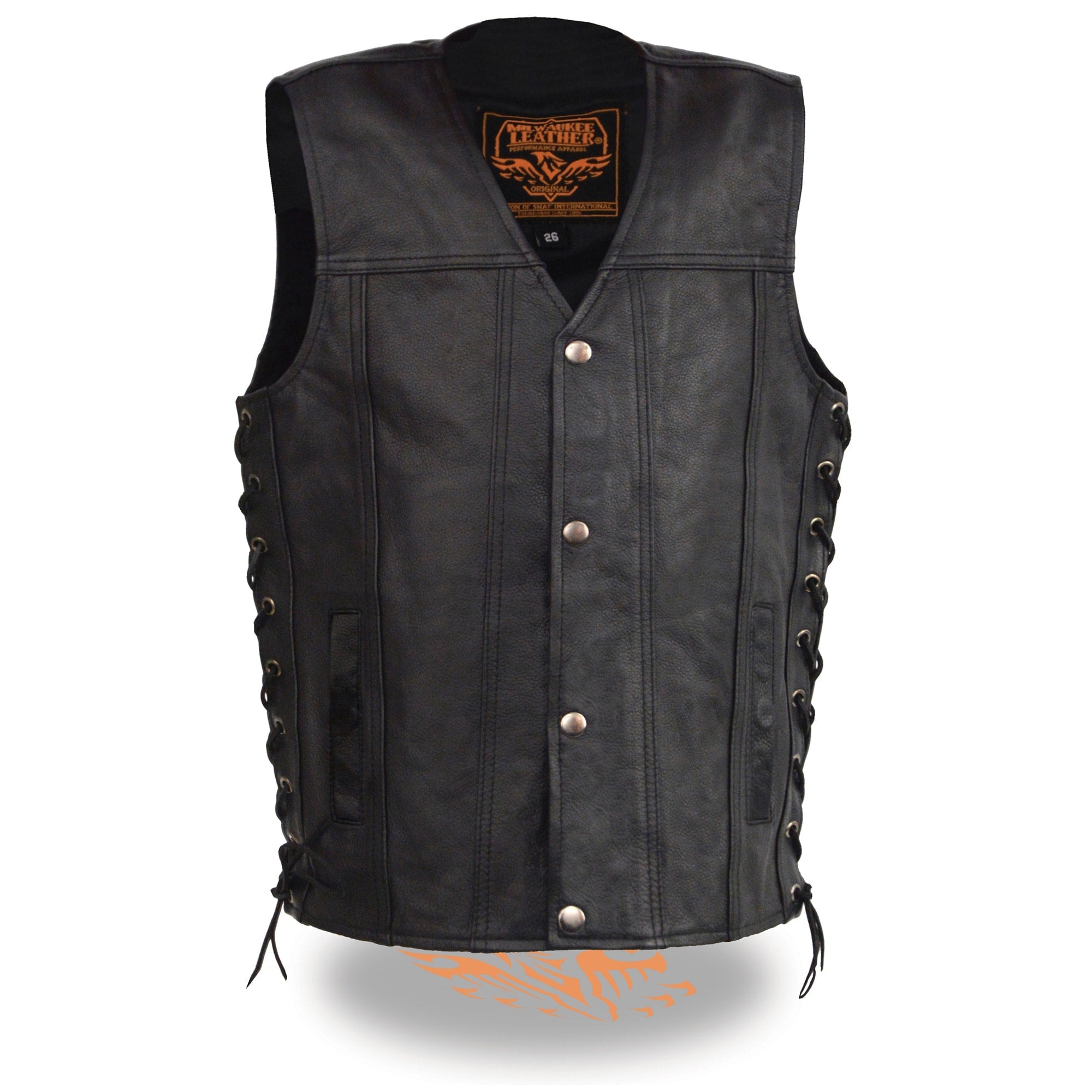 Kids Real Leather Bullet Proof Style Vest – Black K2J For Boys & Girls Everyday Wear