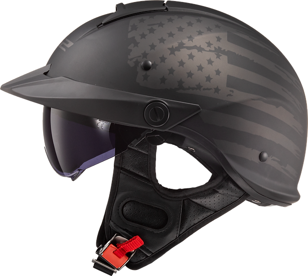 best half shell motorcycle helmets LS2 Rebellion Half Helmet, Matte Black / S
