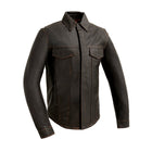 Men's Maduro Leather Shirt: Made with shrunken grain Semi-Veggie tan Cowhide Leather, the Maduro is hand polished which gives