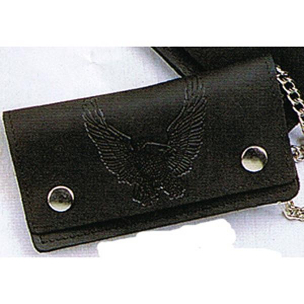 Oil Tanned 6.5" Biker Wallet Flying Eagle Black