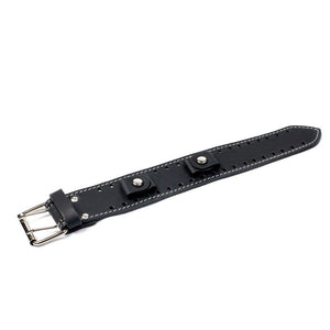 Watchband Bk W/White Stitching Black: Genuine LeatherMade in USA