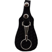 Key Ring Leather Basket Weave Backing