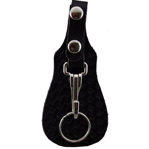 Key Ring Leather Basket Weave Backing