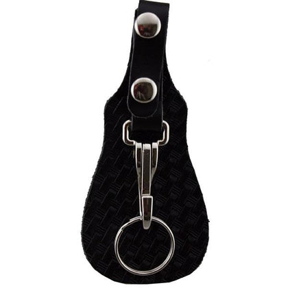Key Ring Leather Basket Weave Backing