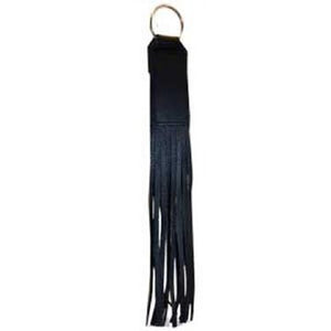 Fringed Key Ring Black: Leather fringe keychain