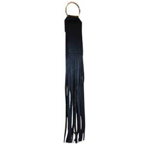 Fringed Key Ring Black: Leather fringe keychain