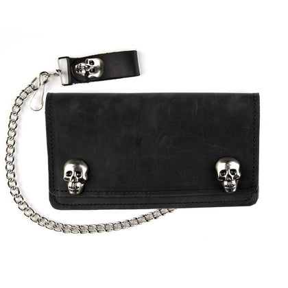 6" Biker Wallet W/Skull Snaps: Features:

Skull Snaps
12" Detachable Chain
I