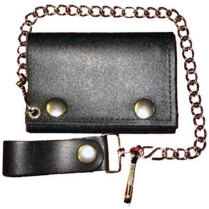 Tri-Fold W/ Chain: Tri-fold Wallet with chain