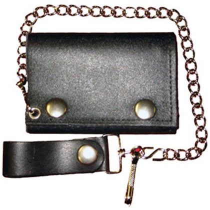 Tri-Fold W/ Chain: Tri-fold Wallet with chain