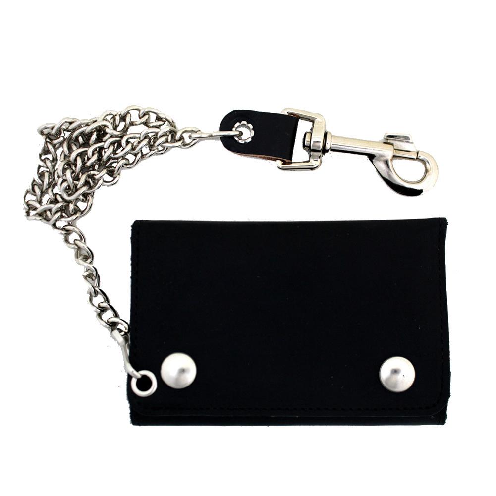 XL Tri-Fold Wallet Black: Features:
12" Detachable Chain with Claw Hook
Zippered Coin Pocket
2 Credit Card Slots
Open Pocket
