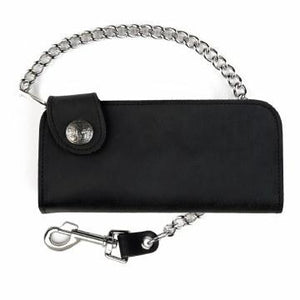USA-Made Side Snap Wallet With Buffalo Snap Black: *Bufalo Snap Closure*12” Detachable Chain w/ Trigger Hook*I