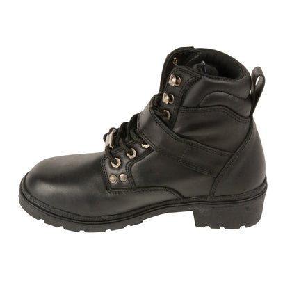 Ladies Lace Up Boot With Buckle: Full Grain Premium 2