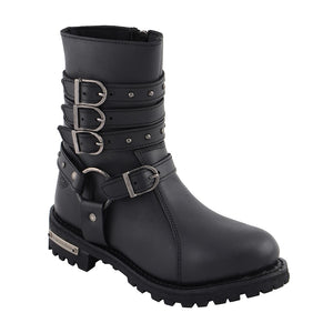 Women's 9" 3 Buckle Harness Boot: Full Grain Premium 2