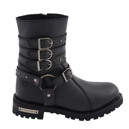 Women's 9" 3 Buckle Harness Boot: Full Grain Premium 2