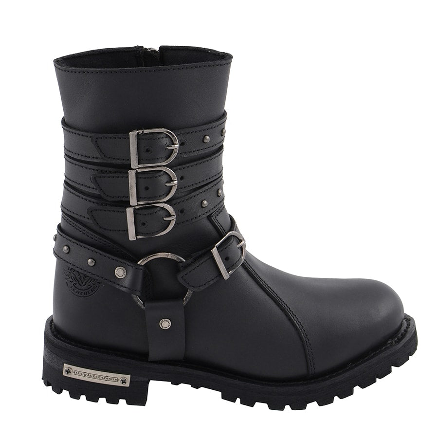 Women's 9" 3 Buckle Harness Boot: Full Grain Premium 2