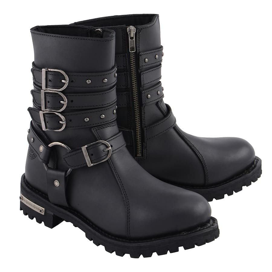 Women's 9" 3 Buckle Harness Boot: Full Grain Premium 2