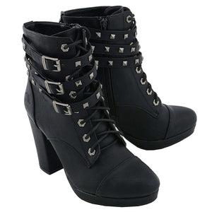 Ladies Lace to the Toe Boots: Features:

Women's Lace to Toe Boot
Synthetic Leather Upper
Anti-Slip Bottom, Platform Heel
Cro