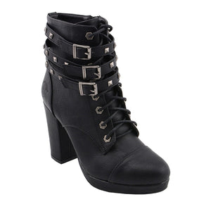 Ladies Lace to the Toe Boots: Features:

Women's Lace to Toe Boot
Synthetic Leather Upper
Anti-Slip Bottom, Platform Heel
Cro